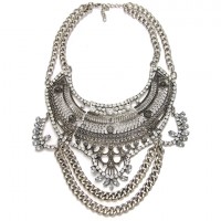 Atxi Crystal Chain Fringe Maxi Necklace